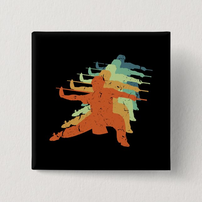 Retro Wushu Kung Fu Chinese Martial Arts Sportsman Button (Vorderseite)