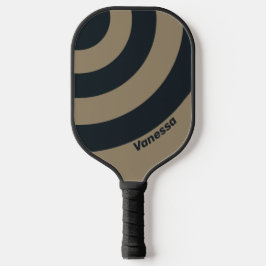 Retro Wüste Drei Kreisel Streifen mit Namen Pickleball Schläger