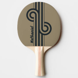 Retro-Wüsten-Doppelstreifen-Schleife mit Namen Tischtennis Schläger