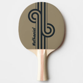 Retro-Wüsten-Doppelstreifen-Schleife mit Namen Tischtennis Schläger
