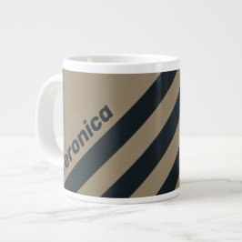 Retro Wüsten-Drei-Streifen mit Namen Jumbo-Tasse