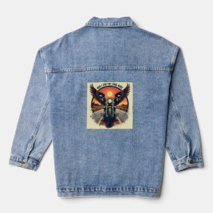 Retro-Wüsten-Highway-Motorrad-Bruderschaft-Biker  Jeansjacke