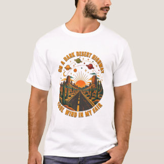 Retro Wüsten-Highway-Sonnenuntergang T-Shirt