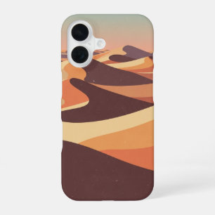 Retro-Wüsten-Rippen-Landschaft iPhone 16 Hülle