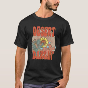 Retro-Wüsten-Schatz Sonnenblume Rindfleder-Oldtime T-Shirt