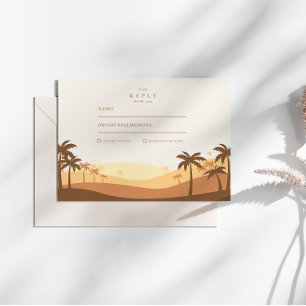 Retro-Wüstenhochzeit RSVP Karte