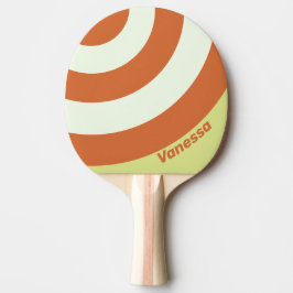 Retro Wüstenkaktus Kreis Streifen mit Namen Tischtennis Schläger