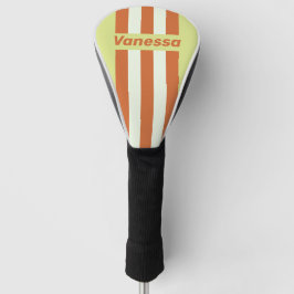 Retro-Wüstenkaktus-Pin-Streifen mit Namen Golf Headcover