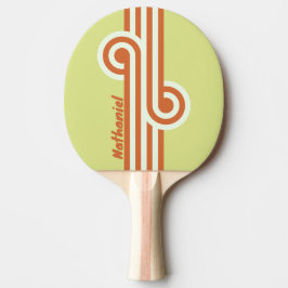 Retro-Wüstenkaktus-Schleife mit Namen Tischtennis Schläger