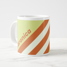 Retro-Wüstenkaktus-Streifen mit Namen Jumbo-Tasse
