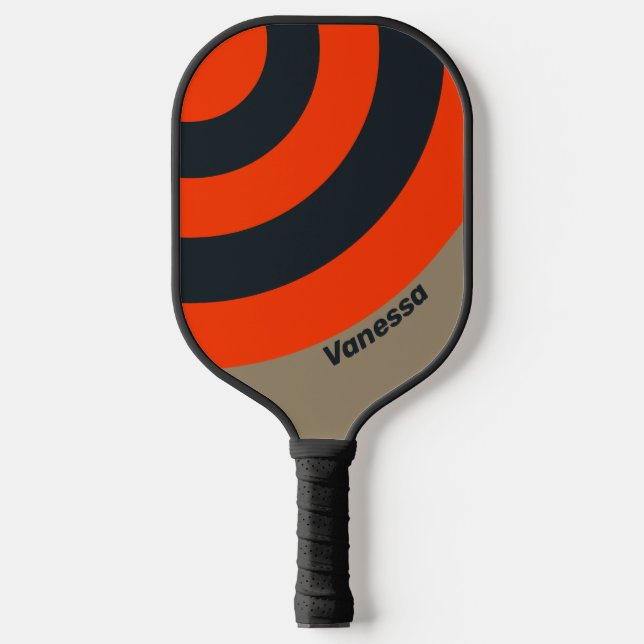 Retro-Wüstenkreislauf mit Namen Pickleball Schläger (Vorderseite)