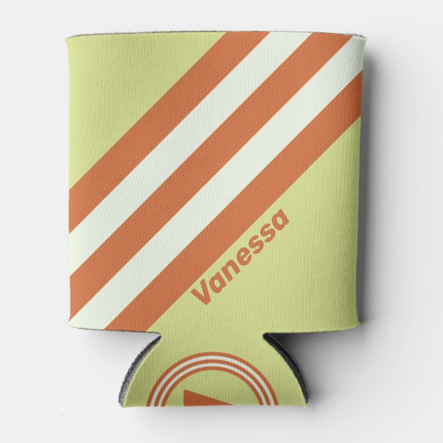 Retro Wüstenpfeifen Streifen mit Namen Dosenkühler (Vorderseite)