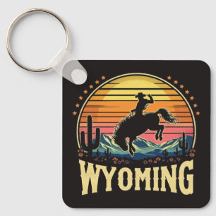 Retro Wyoming Cowboy Schlüsselanhänger