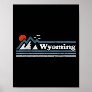 Retro Wyoming State Mountain Skifahren Vintage Ski Poster