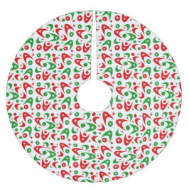 Retro Xmas Boomerangs Polyester Weihnachtsbaumdecke