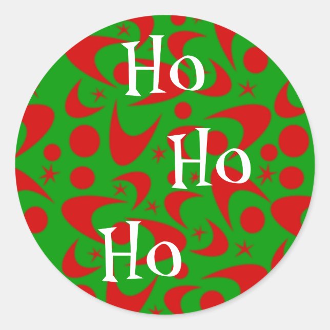 Retro Xmas Boomerangs Runder Aufkleber (Vorderseite)