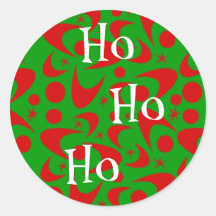 Retro Xmas Boomerangs Runder Aufkleber