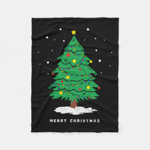 Retro Xmas frohe Weihnachtsbaumleuchten Fleecedecke