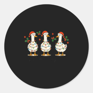 Retro Xmas Nur Eine Festliche Gans Leuchtet Weihna Runder Aufkleber