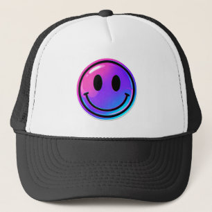 Retro Y2K ästhetischer Smile Face Trucker Hat - Ne Truckerkappe