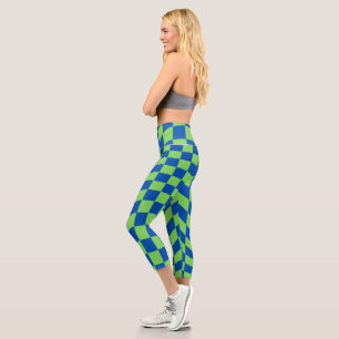 Retro Y2K Checkerboard Capri Leggings