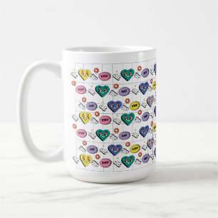 Retro-Y2K-Groovy-Expressive-Herz-Nahtloses-Muster Kaffeetasse