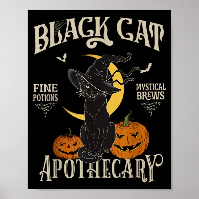 Retro Y Halloween Costume Black Cat M Athecary  Poster (Vorne)