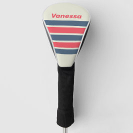 Retro Yacht Club Across Striping with Name Golf Headcover