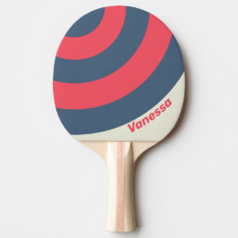 Retro Yacht Club Circle Stripe with Name Tischtennis Schläger