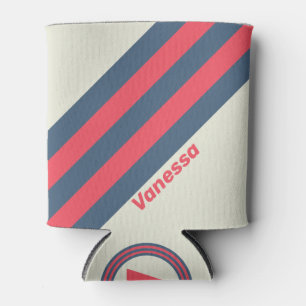 Retro Yacht Club Streifen mit Namen Dosenkühler