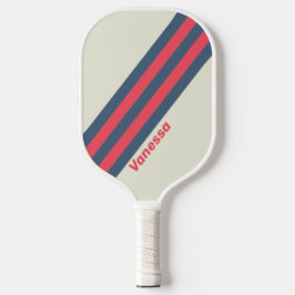 Retro Yacht Club Streifen mit Namen Pickleball Schläger