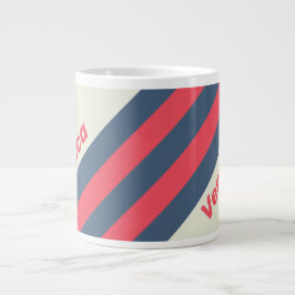 Retro Yacht Club Stripes with Name Jumbo-Tasse