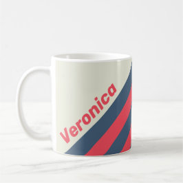 Retro Yacht Club Stripes with Name Kaffeetasse
