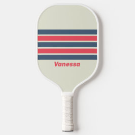 Retro Yacht Club über Streifen mit Namen Pickleball Schläger