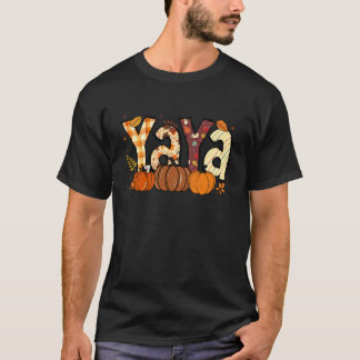 Retro Yaya Kürbis Herbstlaub Oma Herbst Dankeschön T-Shirt