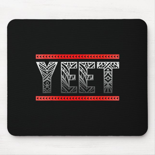 Retro Yeet Tribal Art Funny Saying Meme Mens Women Mousepad (Vorne)