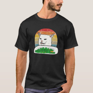Retro Yelling Verwirrte Cat Internet Meme Vegan Ki T-Shirt