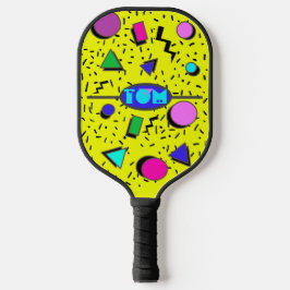 Retro Yellow 80er Memphis Abstrakt Style Pickleball Schläger