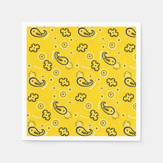 Retro Yellow Bandanna/Bandana Serviette (Vorderseite)