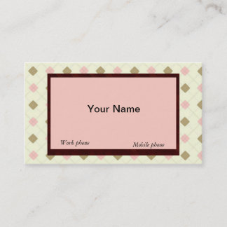 RETRO YELLOW-BROWN-PEACH RAUTE BUSINESS CARDS VISITENKARTE