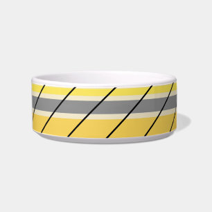 Retro Yellow Gream Stripes Muster Pet Bowl Napf