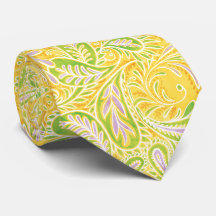 Retro Yellow Green Paisley Pattern