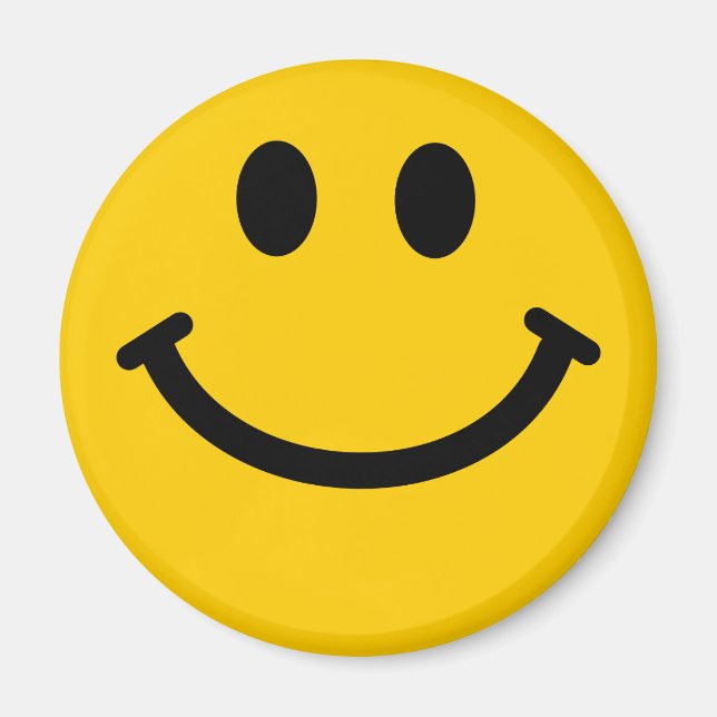 Retro Yellow Happy Face Magnet (Vorne)