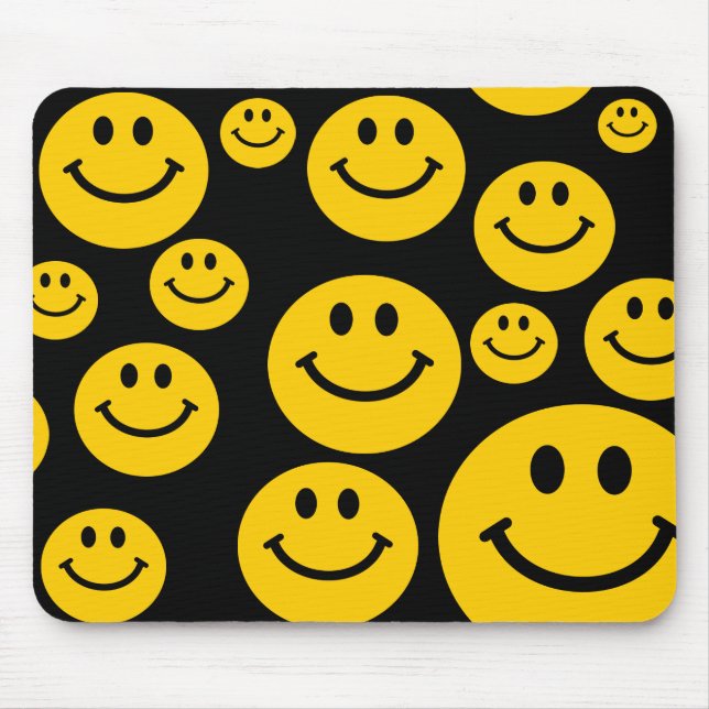 Retro Yellow Happy Face Mousepad (Vorne)
