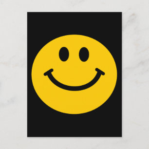Retro Yellow Happy Face Postkarte