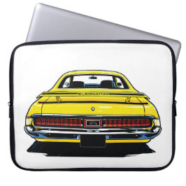 Retro Yellow Muscle Car Rear Pop Art Illustration Laptopschutzhülle