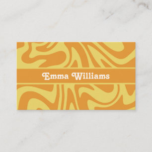 Retro Yellow Orange Modern Business Card Visitenkarte