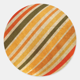 RETRO YELLOW ORANGE RED DIRT GREEN STRIPES PATTERT RUNDER AUFKLEBER