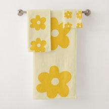Retro Yellow Tropical Simple Blume Pattern