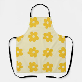 Retro Yellow Tropical Simple Blume Pattern Schürze